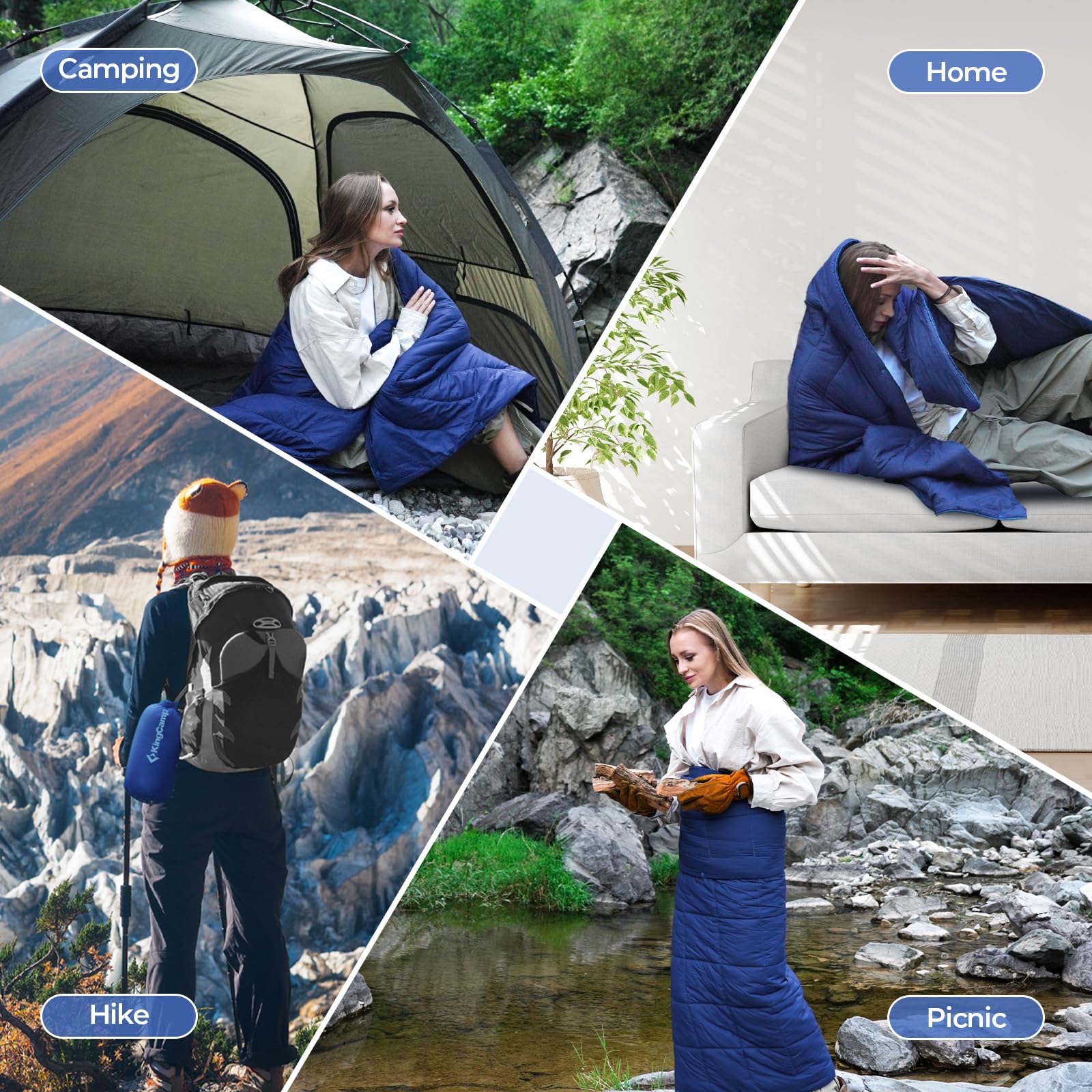 Foto 5 pulgar | Manta De Camping Kingcamp Ligera, Repelente Al Agua, 600 G - Venta Internacional.
