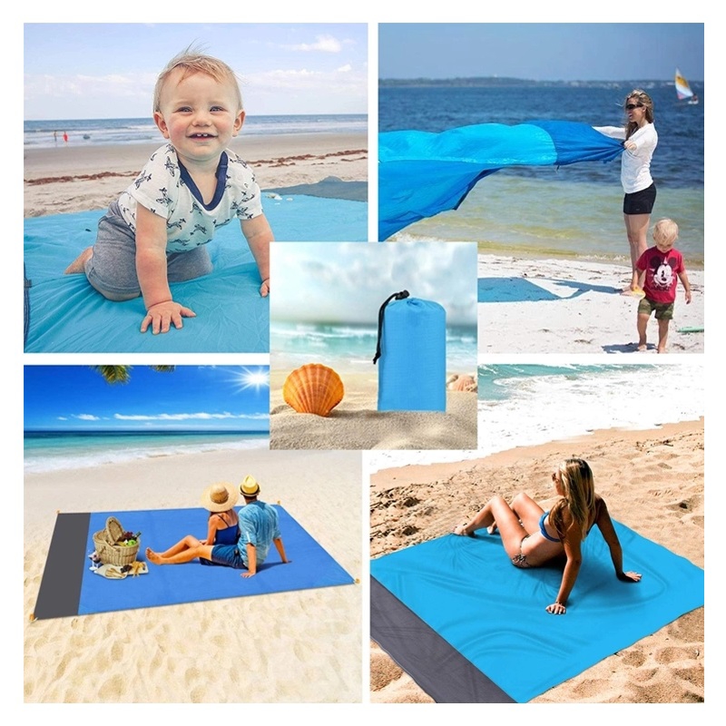Foto 5 pulgar | Manta Impermeable Para Pícnic Beach, 2 M X 2 M, Color Azul - Venta Internacional.