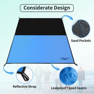 Foto 3 | Manta De Pícnic Con Bolsillo Frelaxy, Impermeable, Azul, 70 X 120 Cm - Venta Internacional.