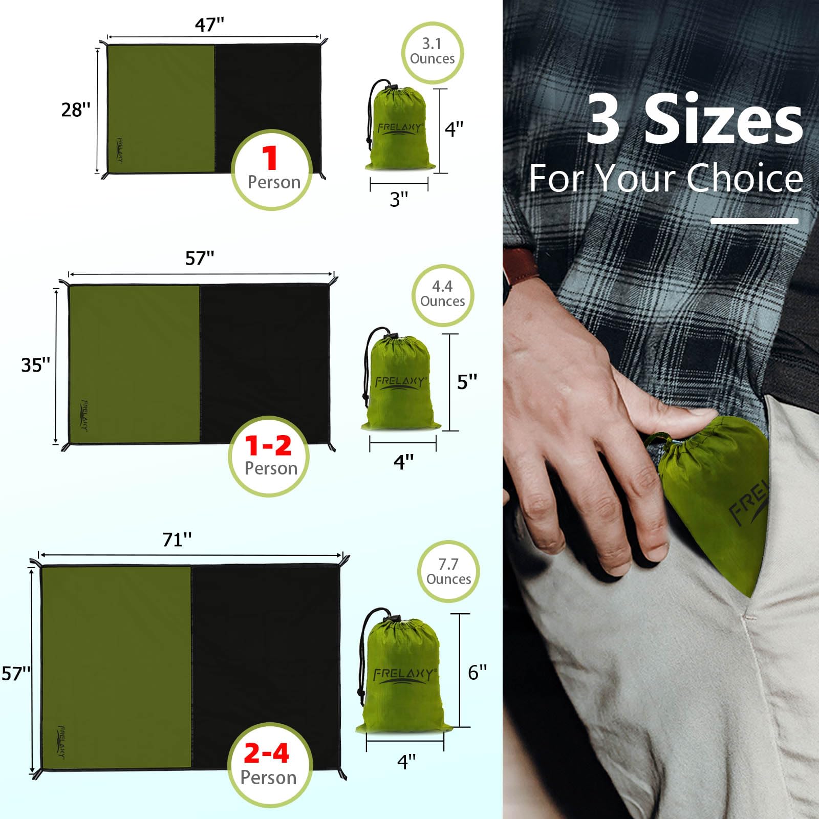 Foto 3 pulgar | Manta De Pícnic De Bolsillo Frelaxy Impermeable 210t De Poliéster - Venta Internacional.