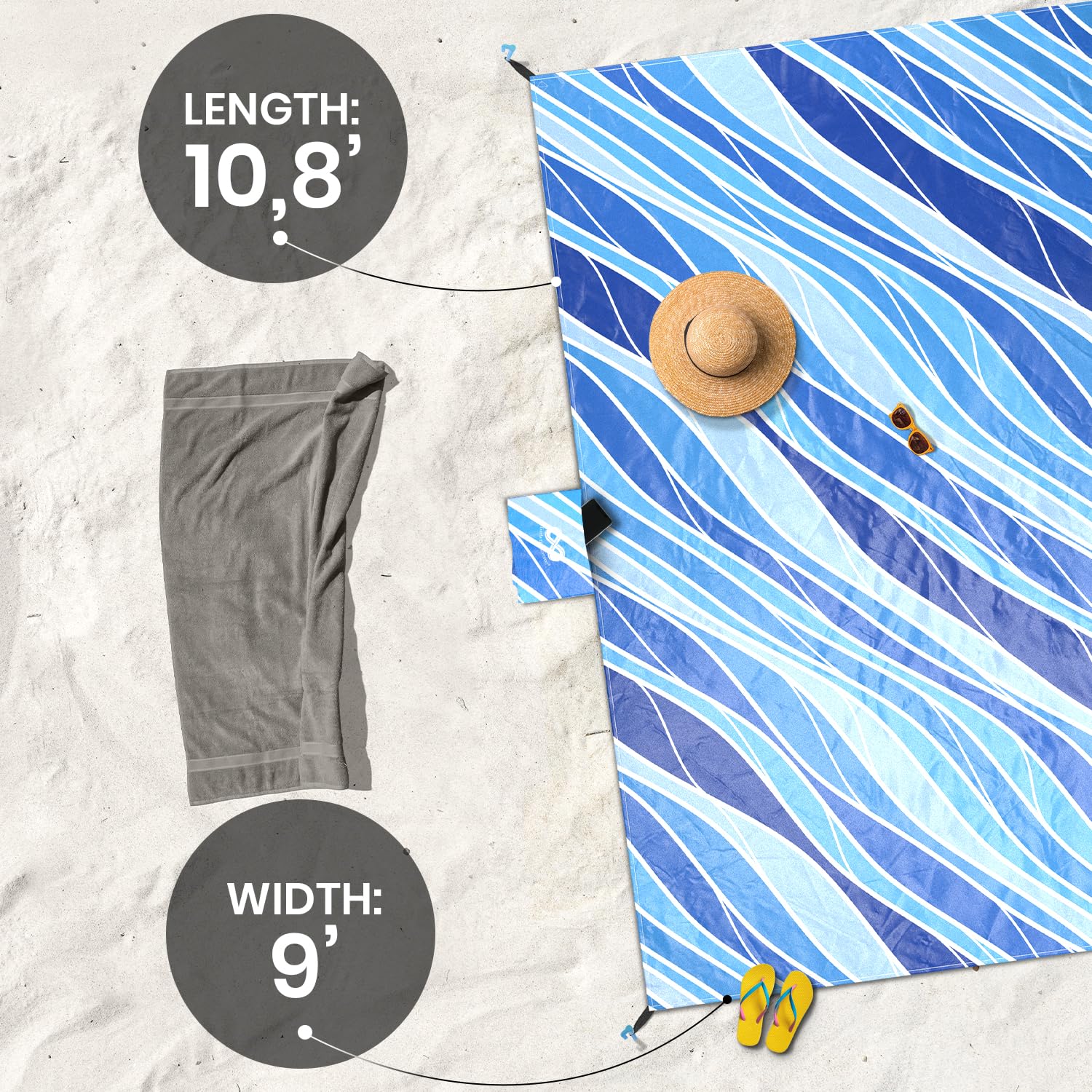 Foto 3 | Manta De Playa Everlasting Comfort, Impermeable Y Resistente A La Arena - Venta Internacional.