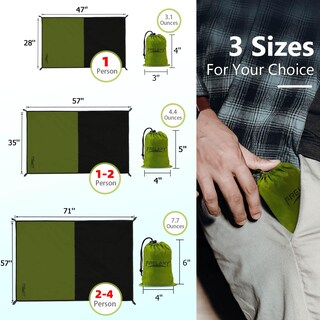 Foto 2 | Manta De Pícnic Con Bolsillo Frelaxy, Impermeable, Playa, Verde Militar - Venta Internacional.