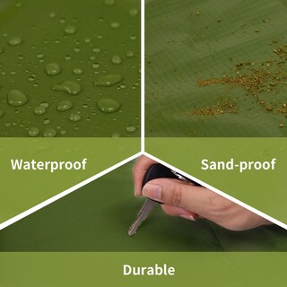 Foto 4 | Manta De Pícnic Con Bolsillo Frelaxy, Impermeable, Playa, Verde Militar - Venta Internacional.