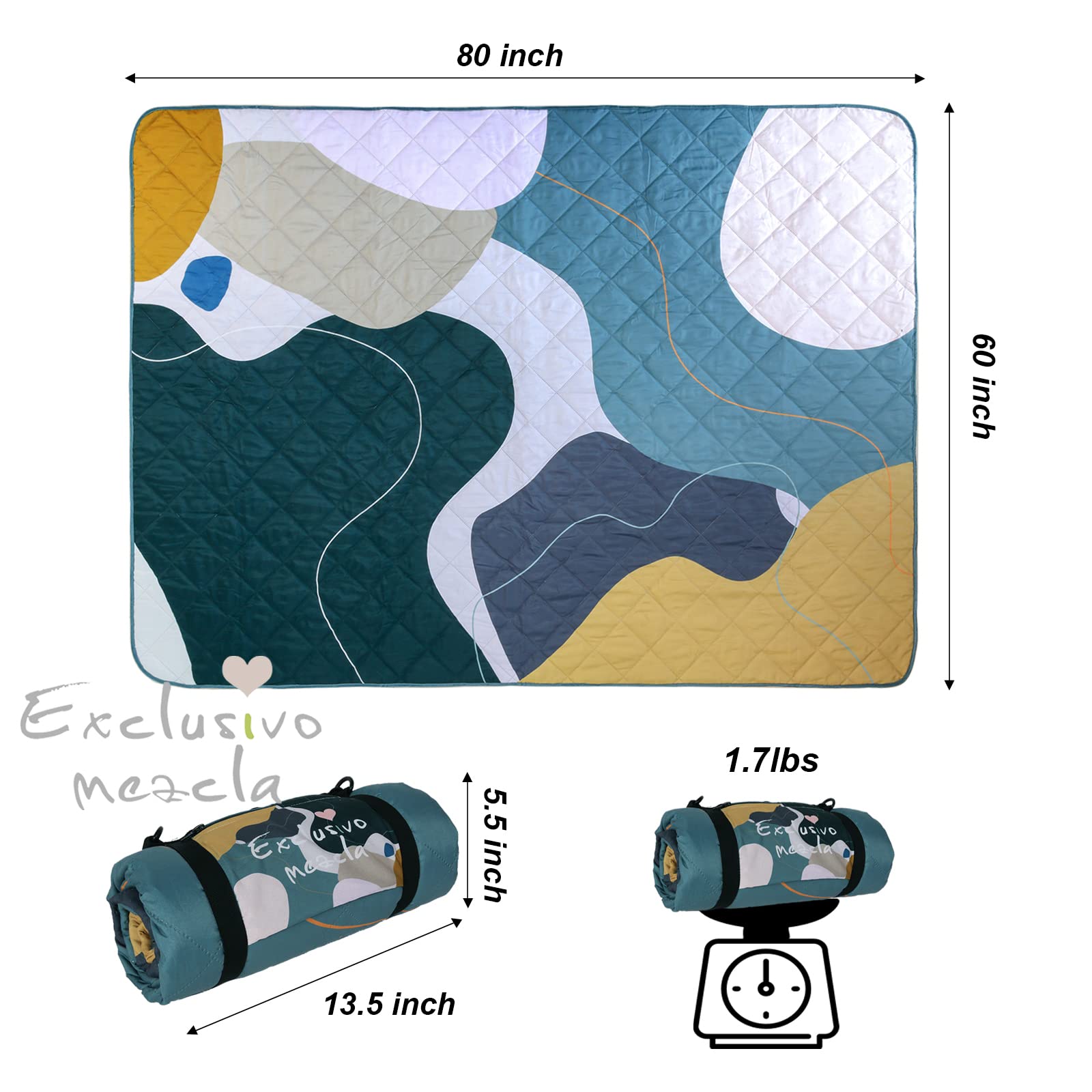 Foto 3 pulgar | Manta De Pícnic Exclusivo Mezcla Impermeable 150x200 Cm Resistente A La Arena - Venta Internacional.