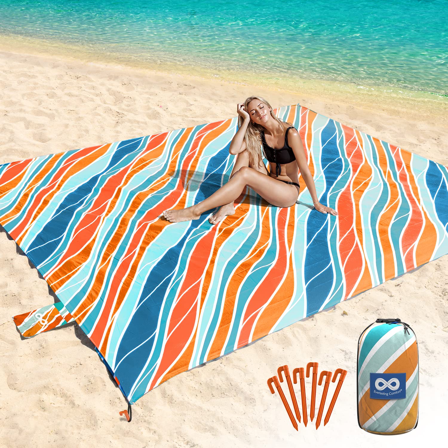 Manta De Playa Everlasting Comfort, Impermeable Y Resistente A La Arena - Venta Internacional.