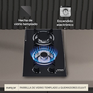 Foto 5 | Parrilla de Vidrio Templado Avera Eu2vt 2 Quemadores Encendido Electrónico