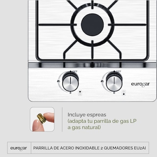 Foto 4 | Parrilla de Acero Inoxidable Avera Eu2ai 2 Quemadores Encendido Electrónico