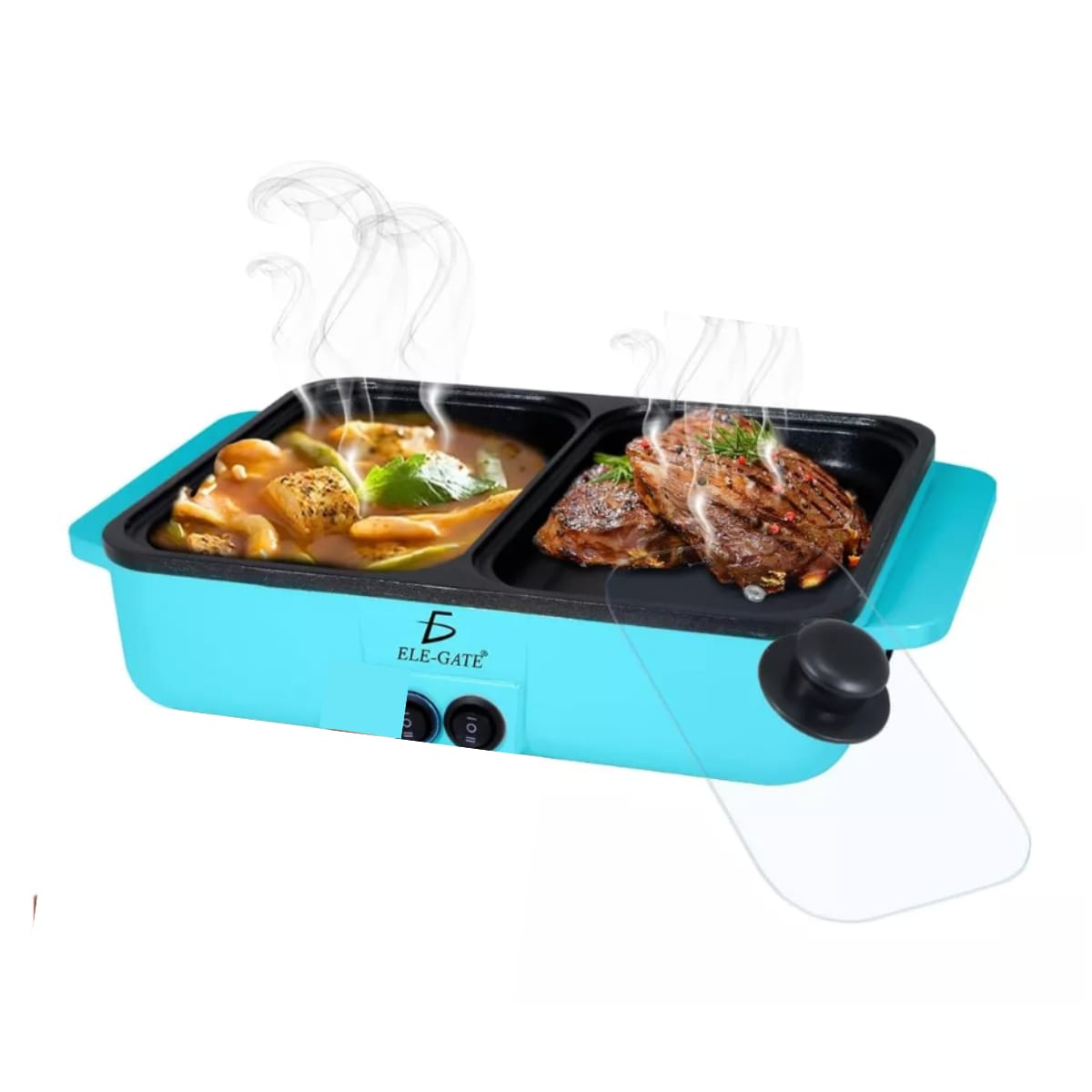 Parrilla Eléctrica Elegate Azul Portátil Calienta y Cocina 2 en 1 $999