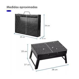 Foto 3 | Mini Parrilla De Carbón Portátil Plegable Acero Inoxidable Eo Safe Imports Esi-15053 Negro