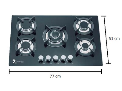 Foto 2 | Parrilla Empotrable Zmartech 5 Quemadores Cristal Templado