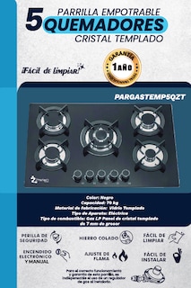 Foto 5 | Parrilla Empotrable Zmartech 5 Quemadores Cristal Templado