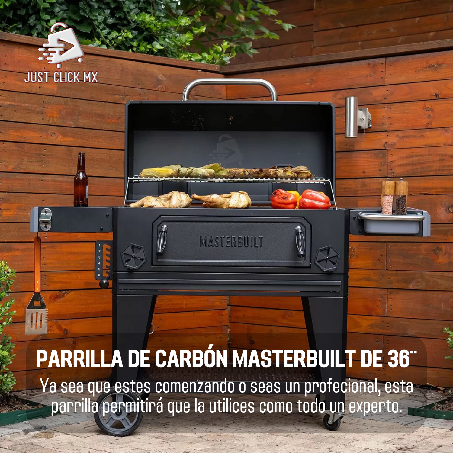 Foto 3 pulgar | Parrilla para Asar JustClick MX de 36" Negra