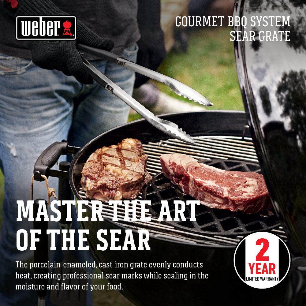 Foto 6 pulgar | Sistema de Barbacoa Sear Grate Weber Gourmet Black 22 1/2 Pulgadas - Venta Internacional