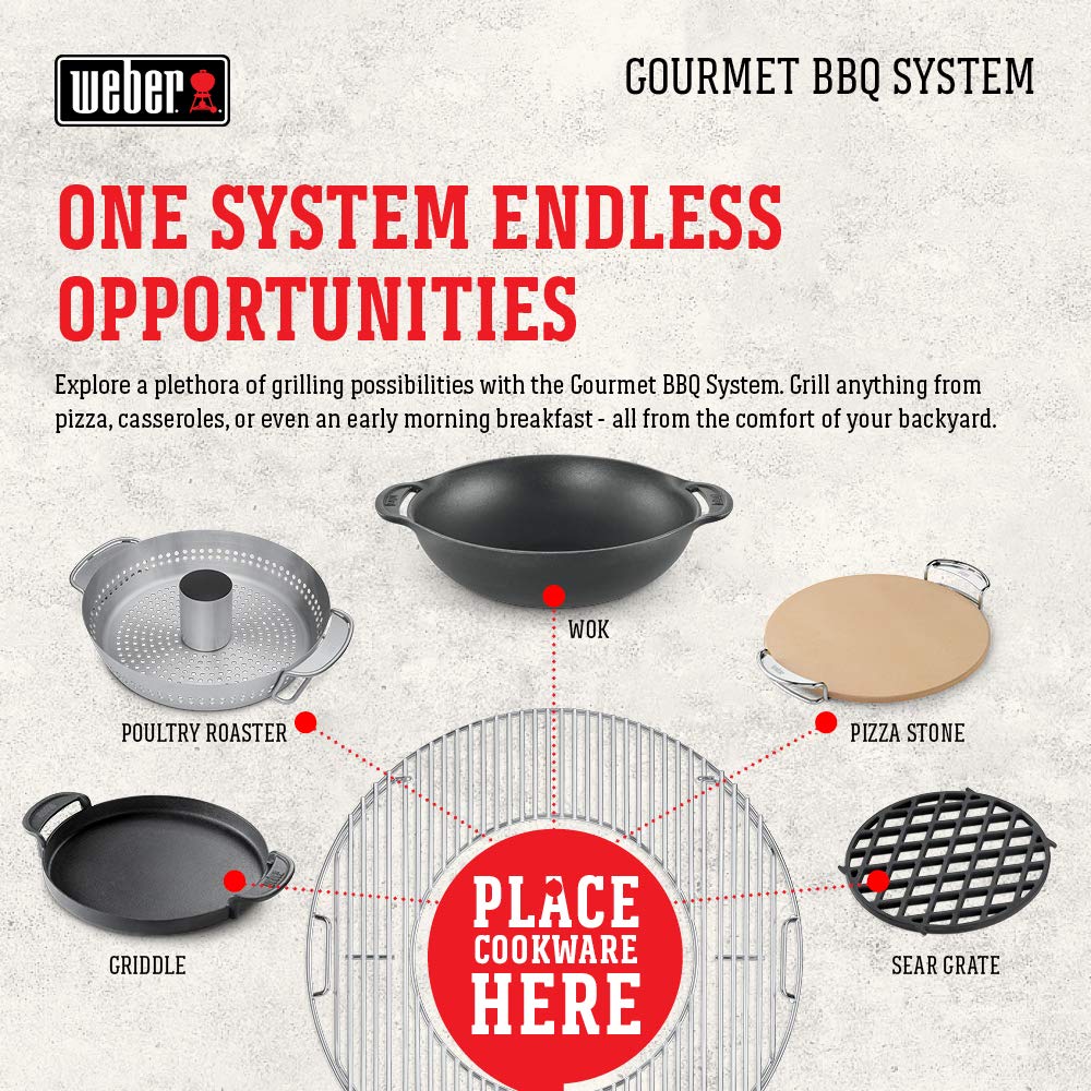Foto 8 pulgar | Sistema de Barbacoa Sear Grate Weber Gourmet Black 22 1/2 Pulgadas - Venta Internacional