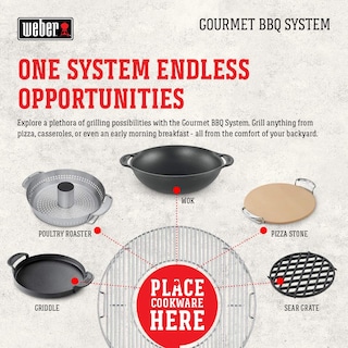 Foto 7 | Sistema de Barbacoa Sear Grate Weber Gourmet Black 22 1/2 Pulgadas - Venta Internacional