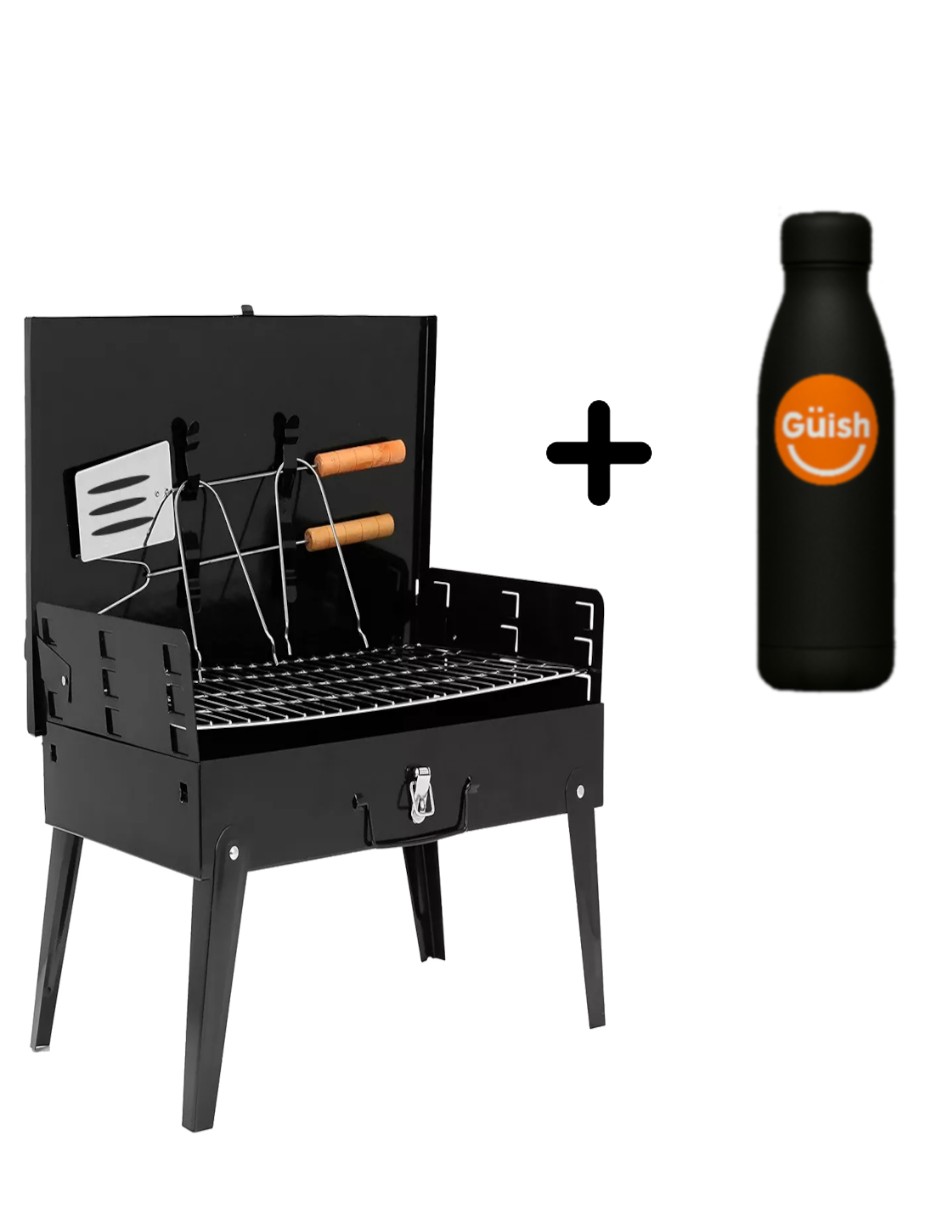 Parrilla Asador Plegable Con Accesorios + Termo Güish Gratis