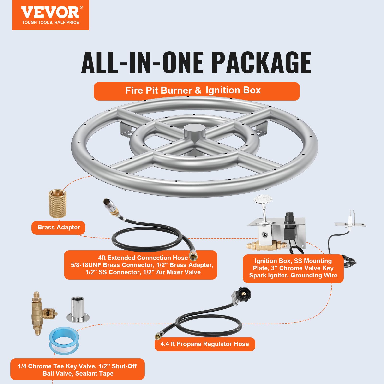 Foto 3 pulgar | Sartén Para Fogatas Vevor Redonda De Acero Inoxidable De 30 Cm Con 92.000 Btu - Venta Internacional.