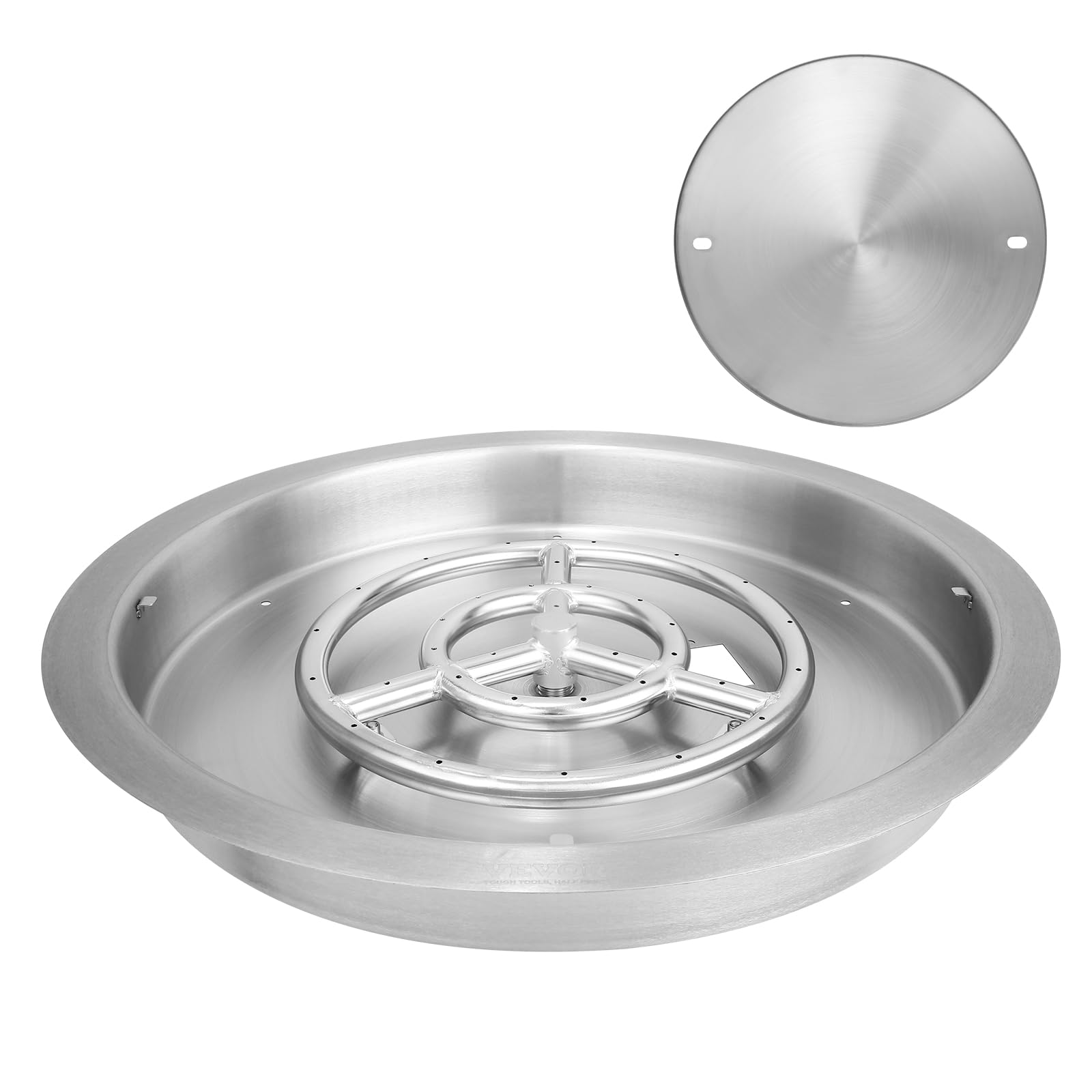 Foto 2 pulgar | Sartén Para Fogatas Vevor De Acero Inoxidable De 19 Pulgadas Con Tapa De 92.000 Btu - Venta Internacional.