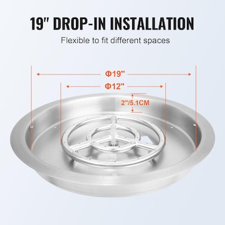 Foto 5 | Sartén Para Fogatas Vevor De Acero Inoxidable De 19 Pulgadas Con Tapa De 92.000 Btu - Venta Internacional.