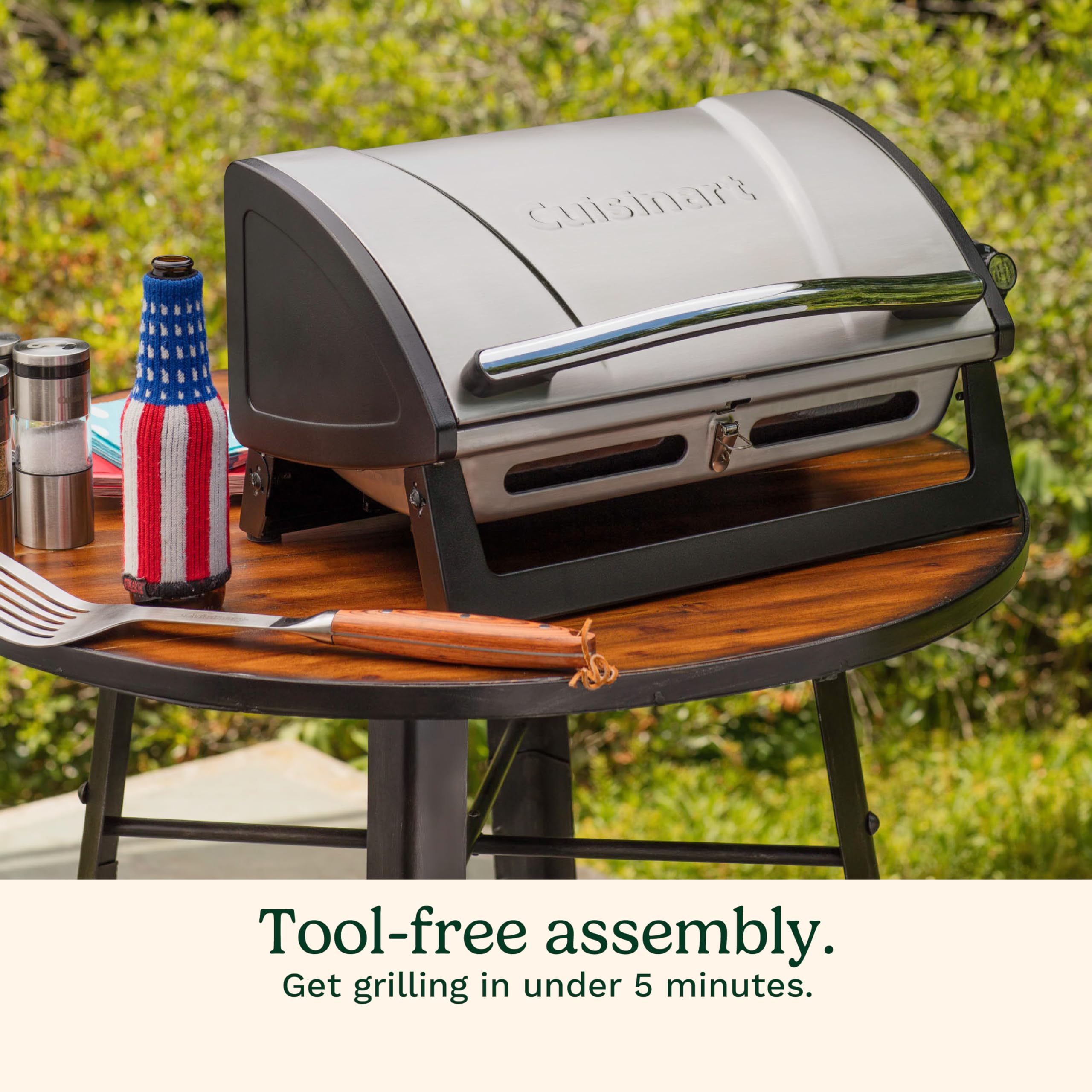 Foto 5 | Parrilla De Gas Cuisinart Grillster De Acero Inoxidable 8000 Btu - Venta Internacional.