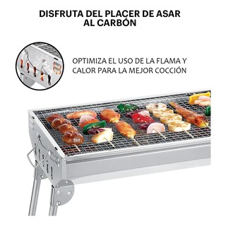 Foto 5 | Parrilla Asador De Carbon Portatil Plegable Acero Inoxidable Lab.g Plateado