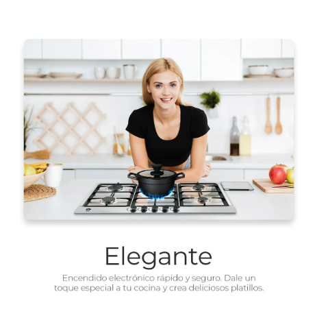 Foto 4 pulgar | Estufa De Mesa/parrilla De Gas 5 Quemadores Acero Inoxidable Color Plateado
