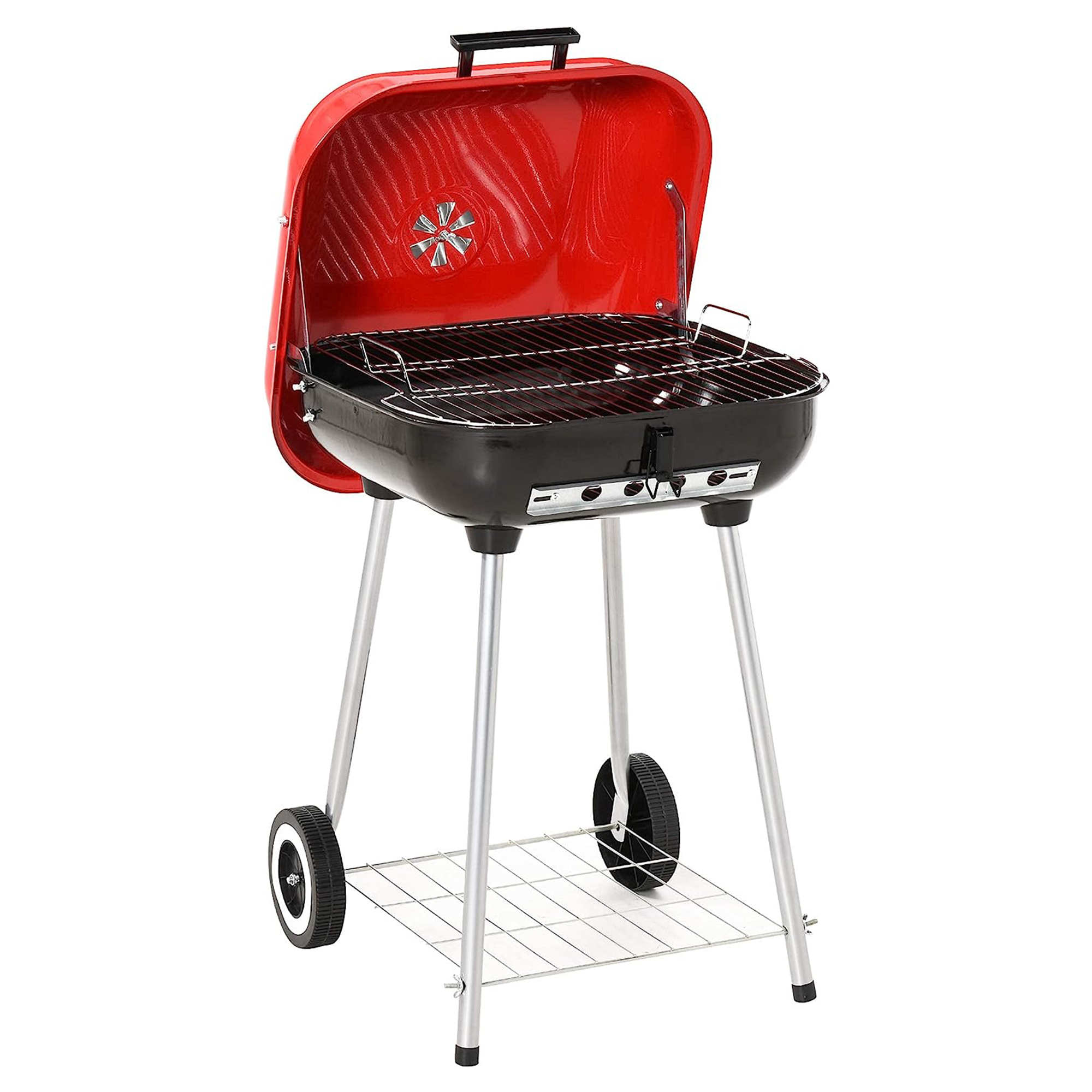 Foto 2 pulgar | Asador Cuadrado 18'' Aquila con Ruedas color Negro