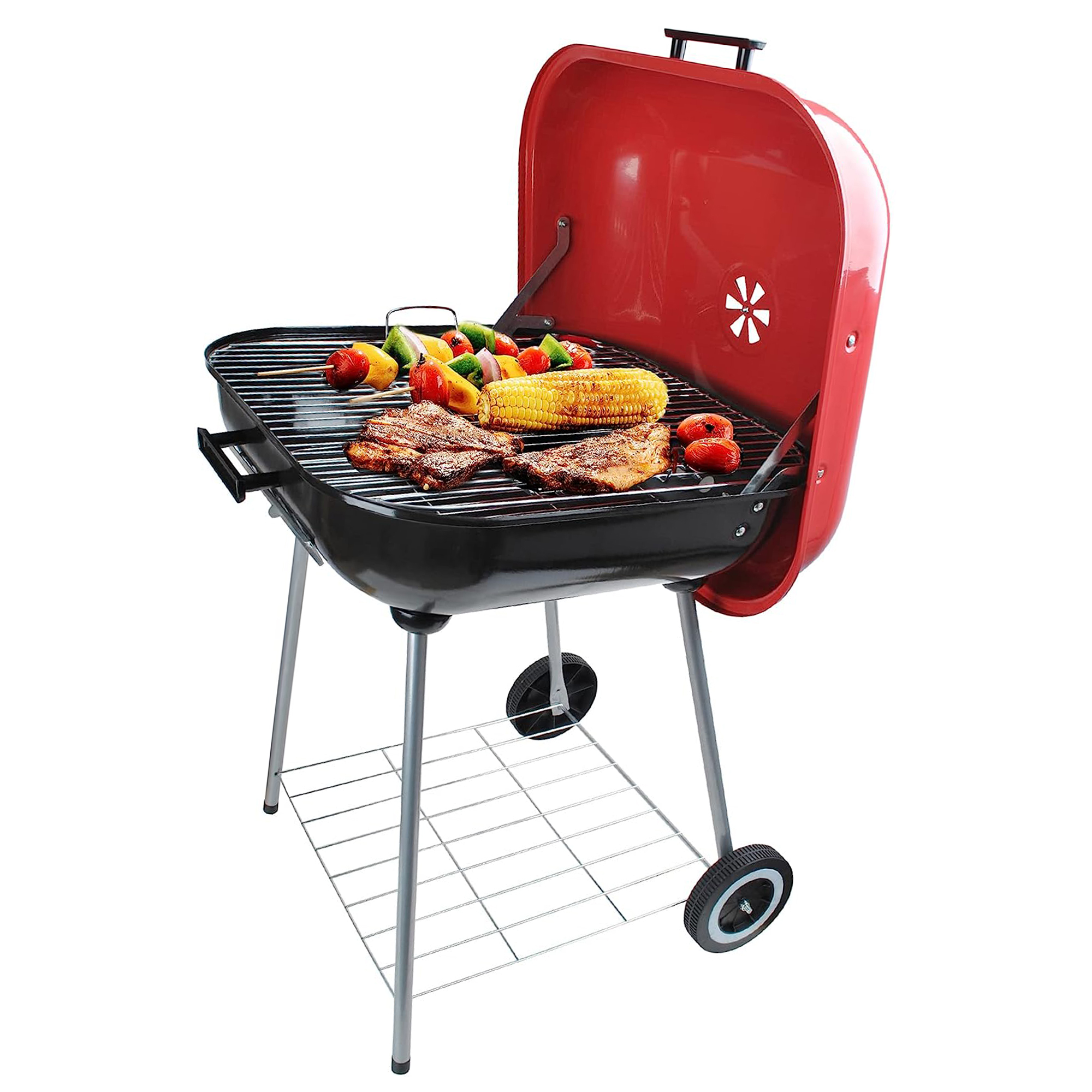 Foto 4 pulgar | Asador Cuadrado 18'' Aquila con Ruedas color Negro
