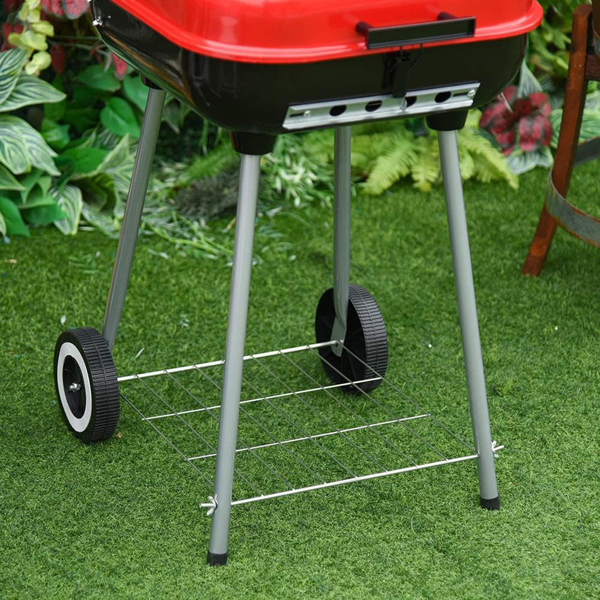 Foto 4 | Asador Cuadrado 18'' Aquila con Ruedas color Negro