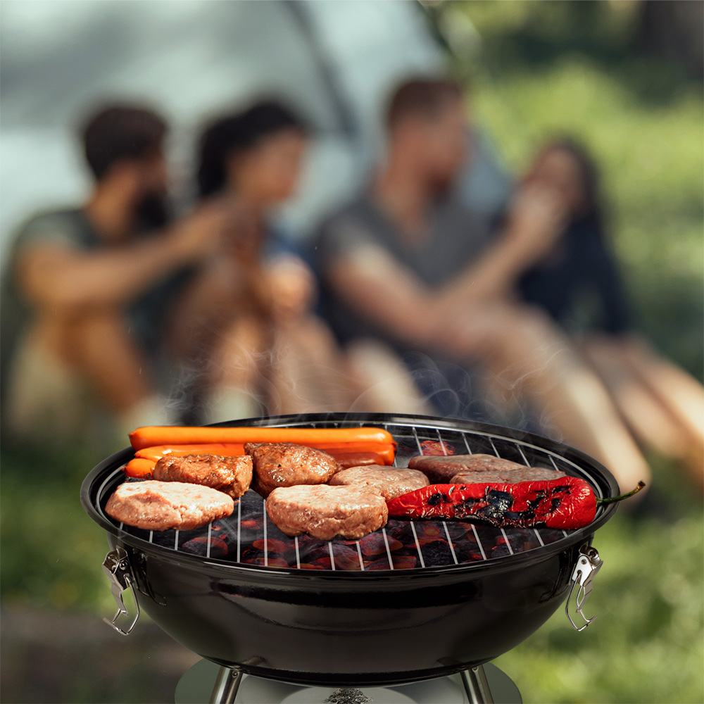 Foto 8 | Asador de Carbón Redlemon Hikeo 83344 Parrilla Portátil 36 cm Rojo con Negro