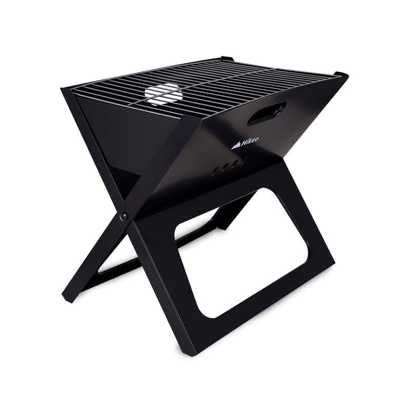 Asador de Carbón Hikeo 83356-bl Portátil Plegable Negro