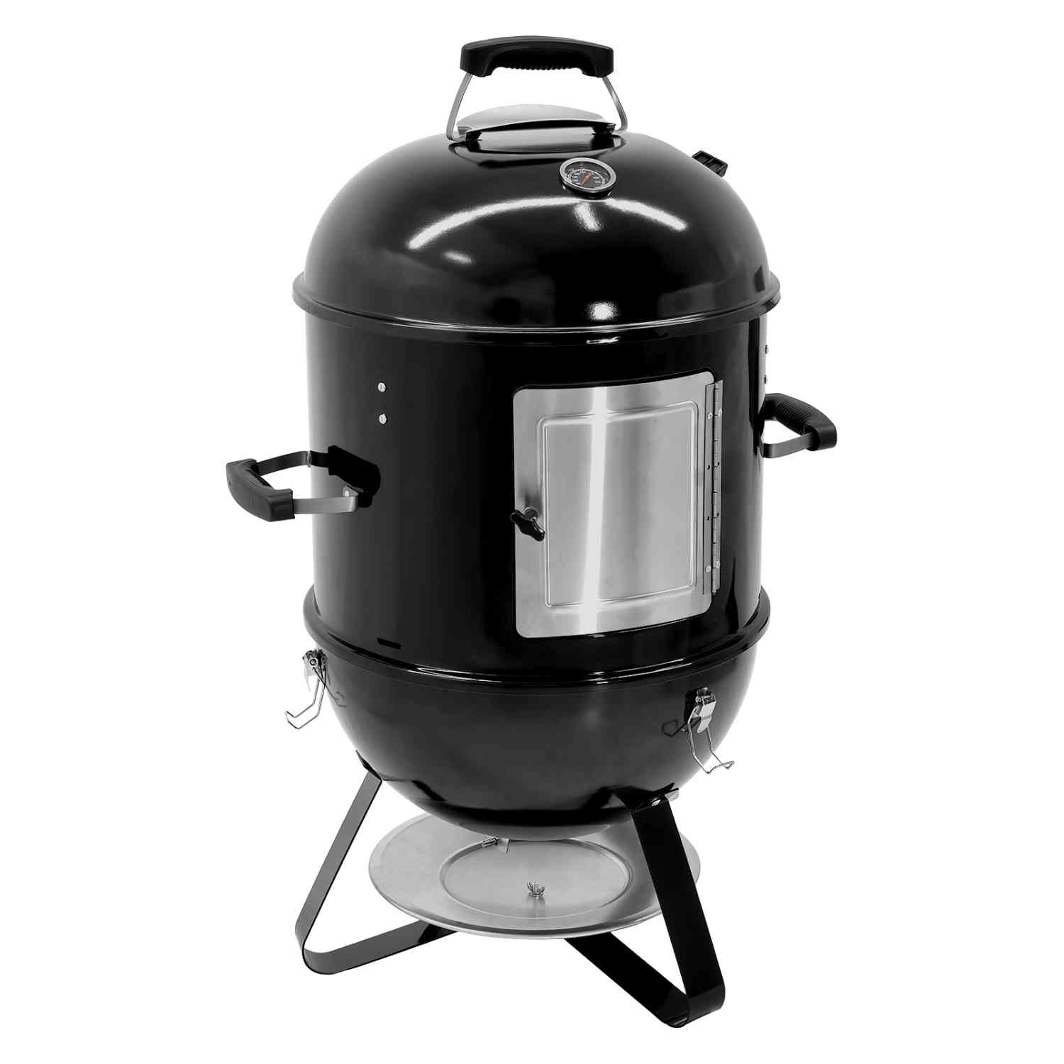 Asador Ahumador Tipo Bala 2 en 1 Rack & Pack Negro 2 Parrillas