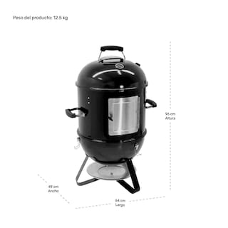 Foto 8 | Asador Ahumador Tipo Bala 2 en 1 Rack & Pack Negro 2 Parrillas