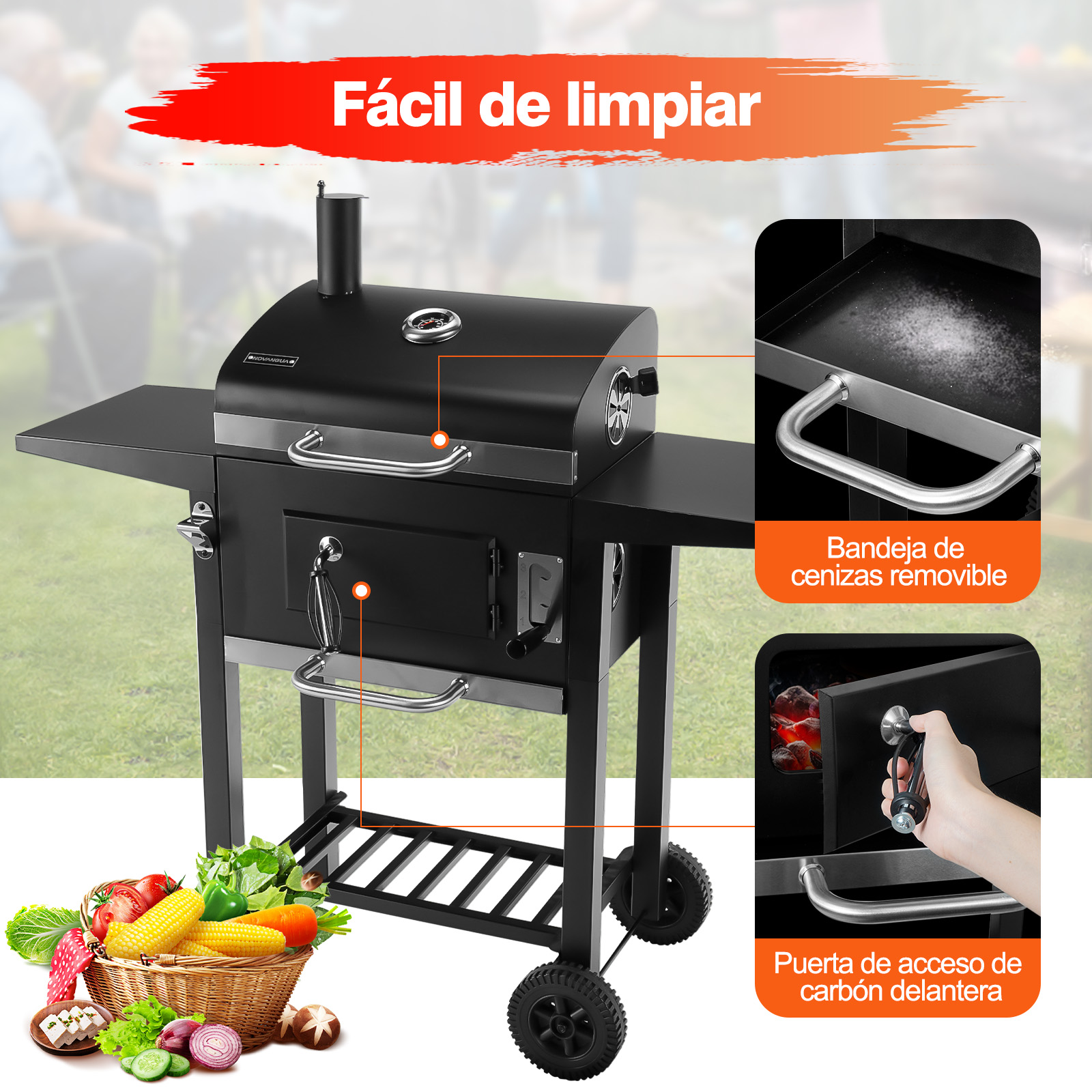 Foto 3 | Asador de Carbón Generac Negro