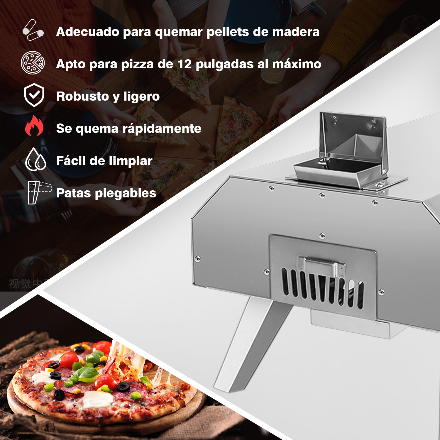Foto 5 pulgar | Horno Sankee K10160 de Acero Inoxidable para Pizza