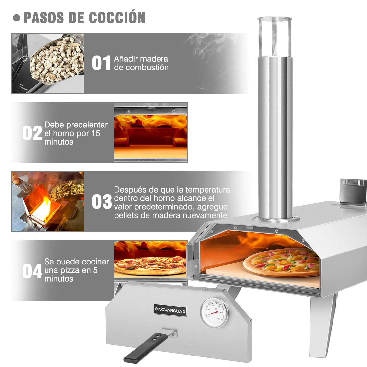 Foto 6 pulgar | Horno Sankee K10160 de Acero Inoxidable para Pizza