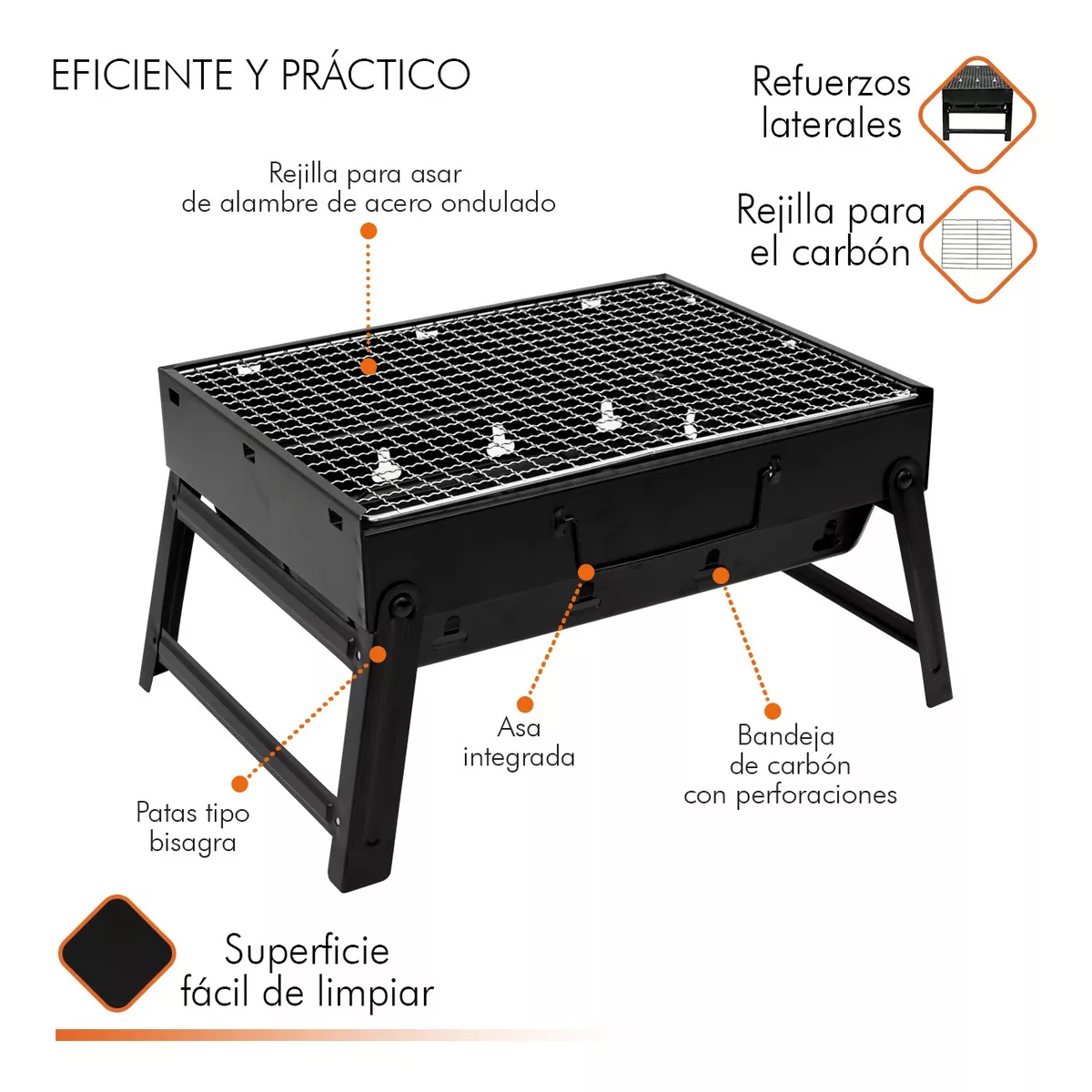 Foto 5 pulgar | Asador de Mesa Portátil Eo Safe Imports Esi-11255 Negro