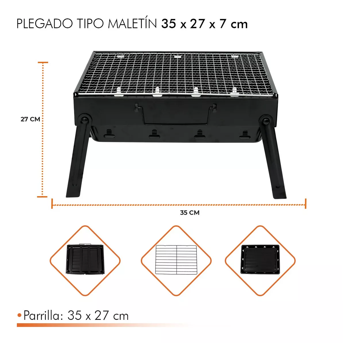 Foto 6 pulgar | Asador de Mesa Portátil Eo Safe Imports Esi-11255 Negro