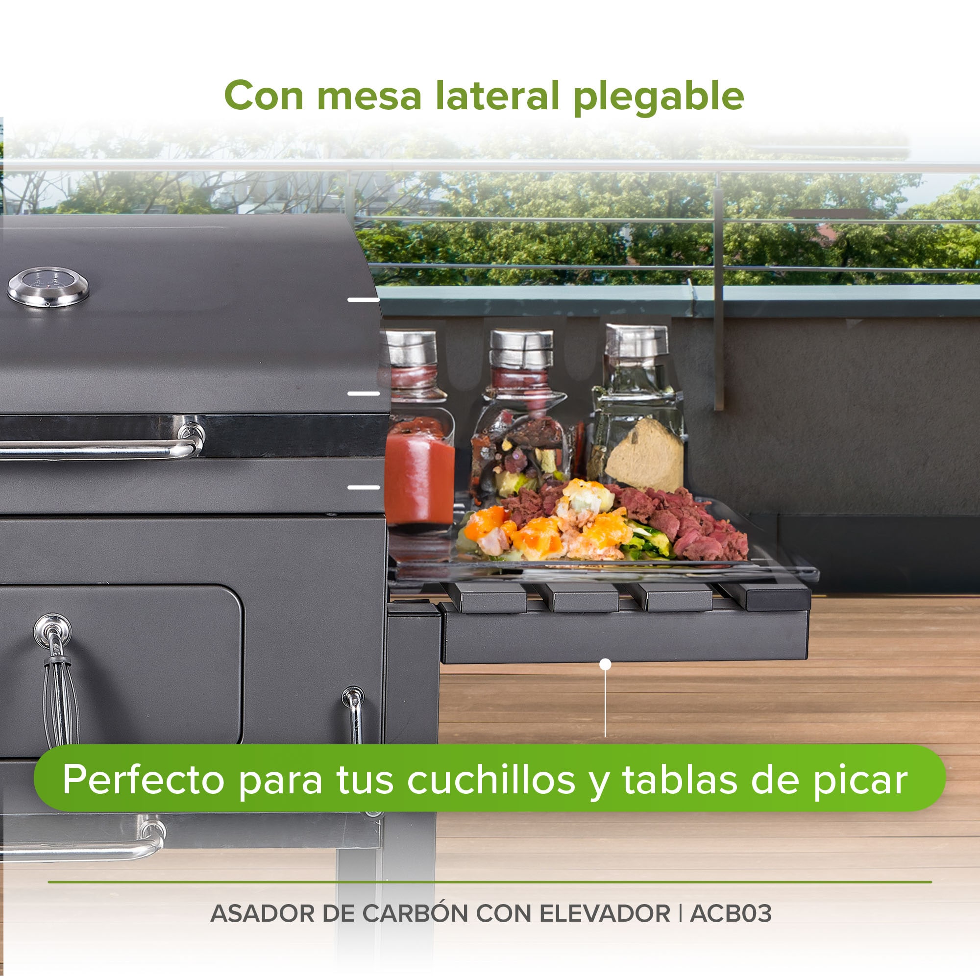 Asador De Carbón Con Elevador De Parrilla Acb03 Avera | Coppel.com