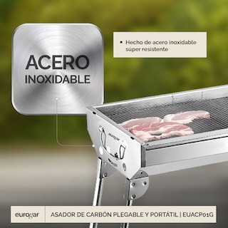 Foto 3 | Asador De Carbón Plegable Y Portátil Euacp01g Eurogar