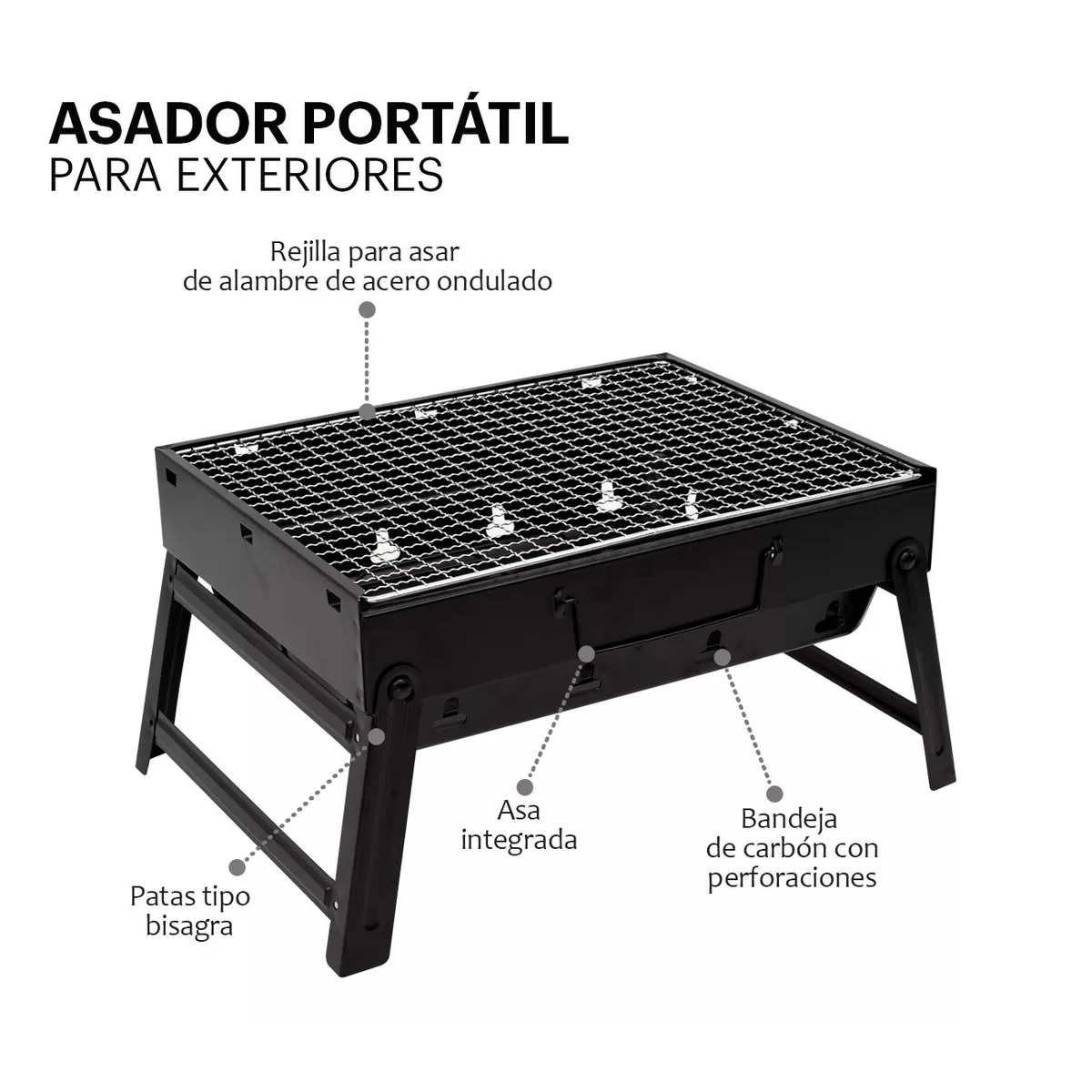 Foto 3 | Asador Portátil Belug de Carbón