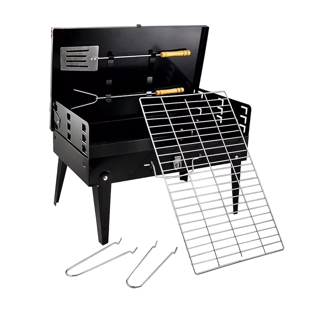 Foto 2 pulgar | Parrilla Asador Plegable con Accesorios Camping Portátil Negro