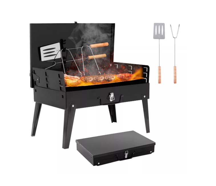 Parrilla Asador Plegable Con Accesorios Camping Portátil Pro