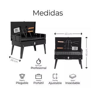 Foto 2 | Parrilla Asador Plegable Con Accesorios Camping Portátil Pro
