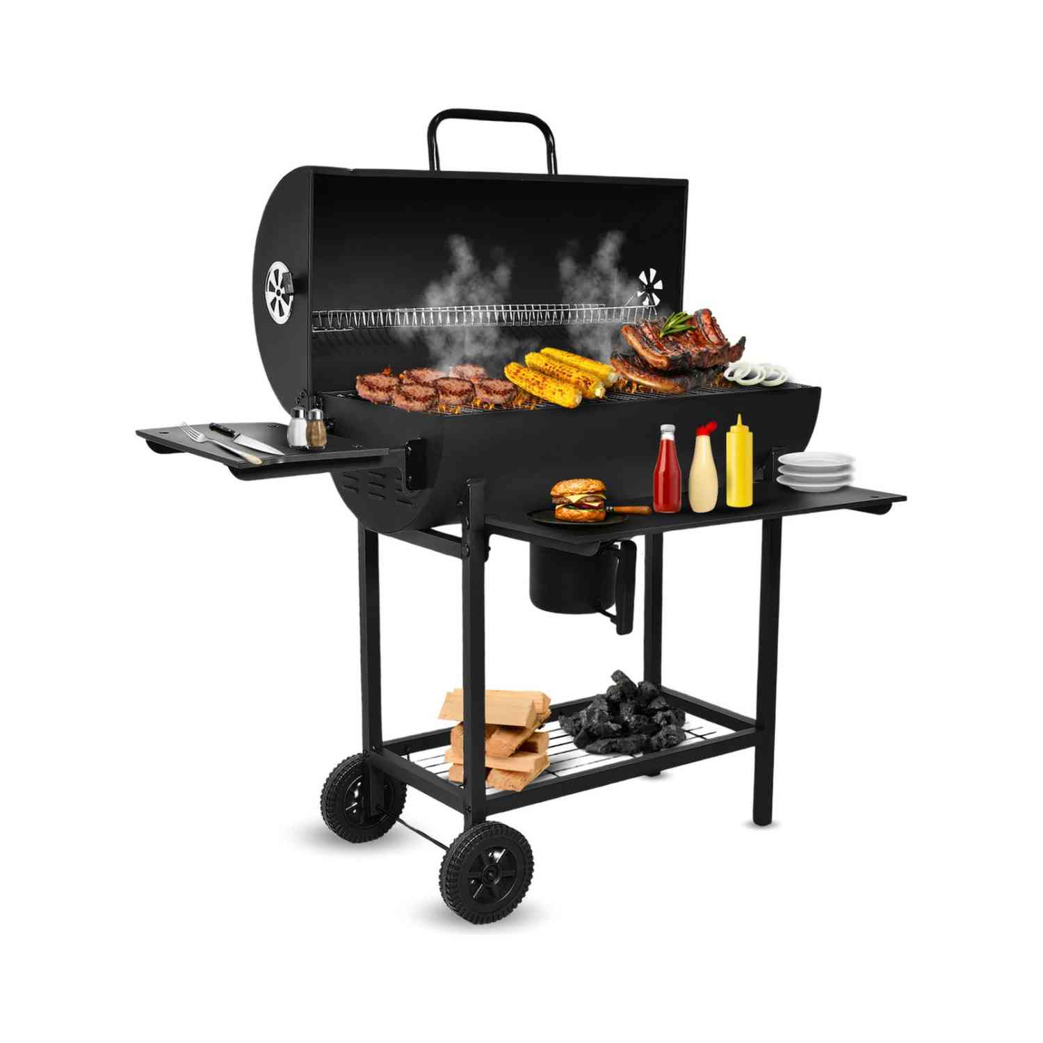 Foto 2 pulgar | Asador Carbon Ahumador Parrilla 70cm Mesa Frontal + Cenicero