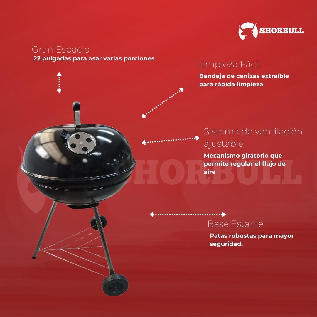 Foto 6 pulgar | Asador Redondo 22'' Shorbull