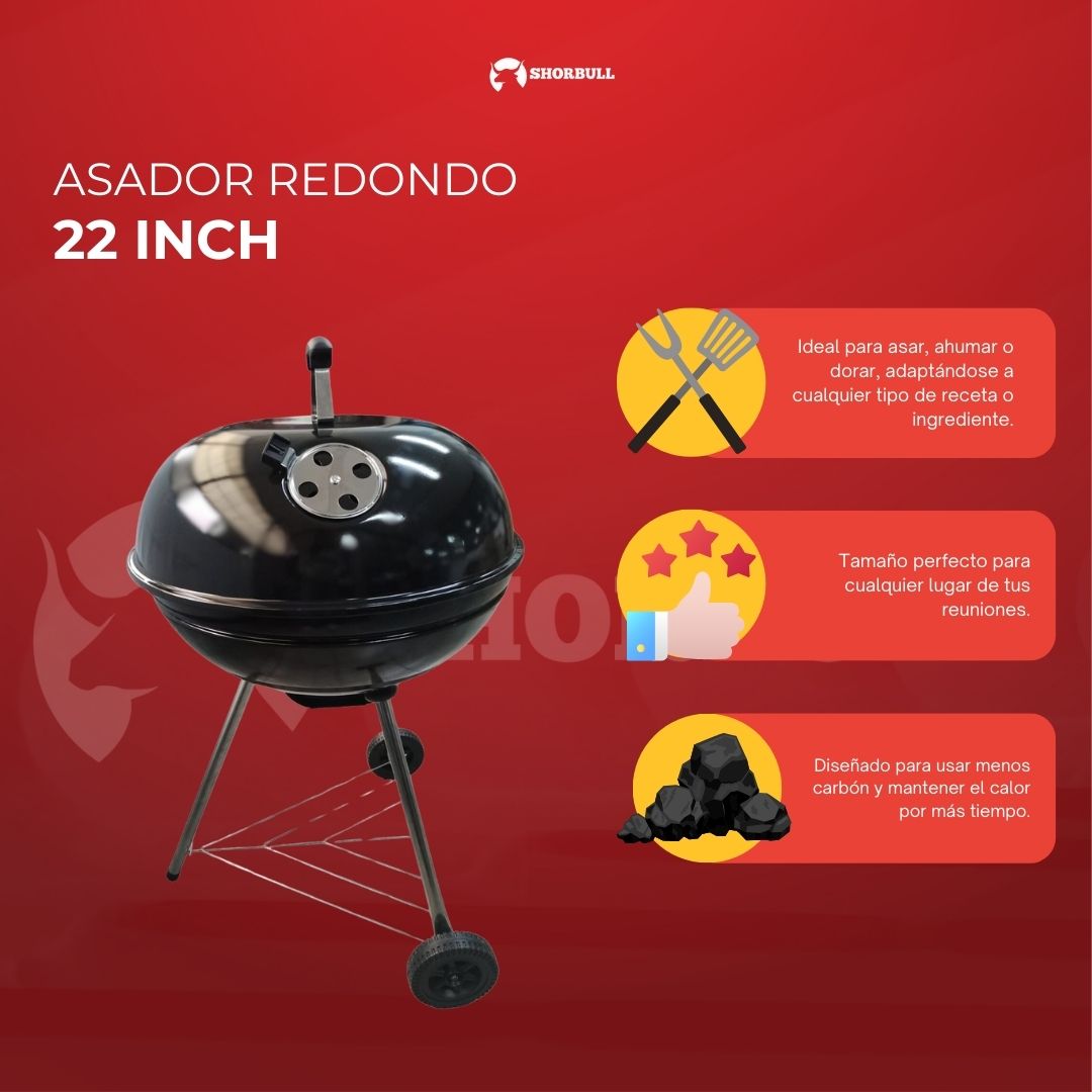 Foto 7 pulgar | Asador Redondo 22'' Shorbull