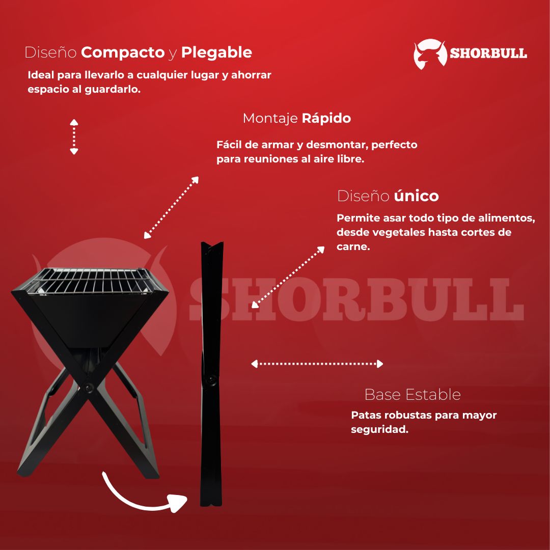 Foto 5 pulgar | Asador Portátil Plegable Shorbull