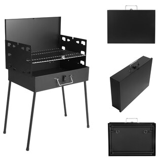Foto 1 | Asador De Carbón Portátil Plegable En Maletín De Acero