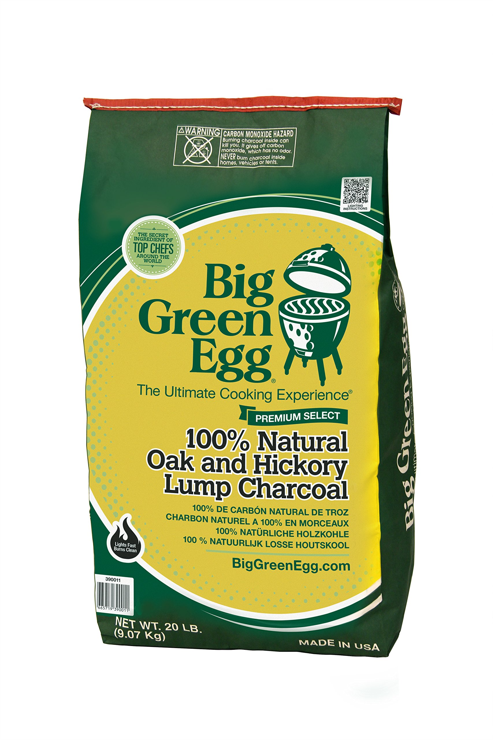 Carbón Big Green Egg Premium, 100% Natural, 8 Kg - Venta Internacional.